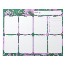 Weekly Planner-Notitieblok | Oerwoud Bladeren Patr