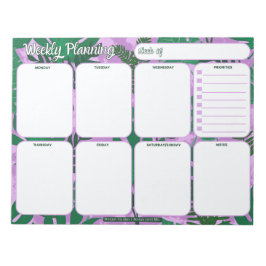 Weekly Planner-Notitieblok | Oerwoud Bladeren Patr Notitieblok