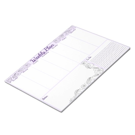 Weekly Planner - Pad, Voor die weekplannen Notitieblok (Schuin)