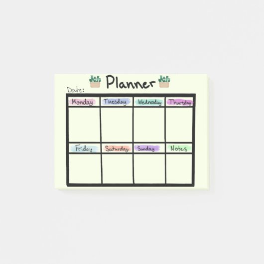 Weekly Planner Post it Notes (Voorkant)