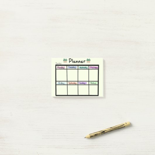 Weekly Planner Post it Notes (Op bureau)