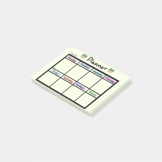 Weekly Planner Post it Notes (Schuin)