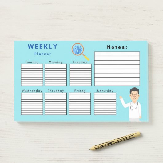 WEEKLY PLANNER POST-IT® NOTES (Op bureau)