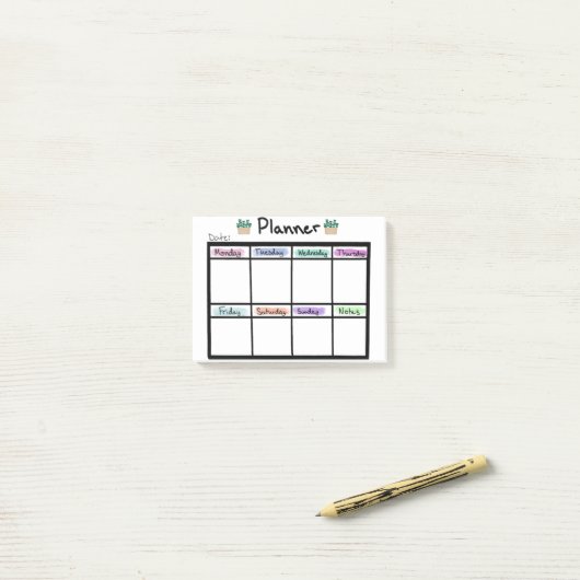Weekly Planner Post it Notes (Op bureau)