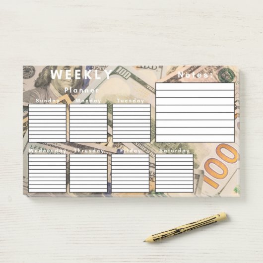 WEEKLY PLANNER POST-IT® NOTES (Op bureau)