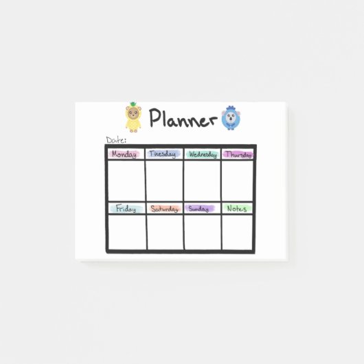 Weekly Planner Post it Notes (Voorkant)