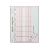 Weekly Planner Schattige Cat Pink Blue Naam Scheur Notitieblok (Linkerzijde)