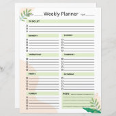 Weekly Planner Template (Voorkant / Achterkant)