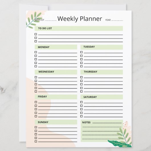 Weekly Planner Template (Voorkant)