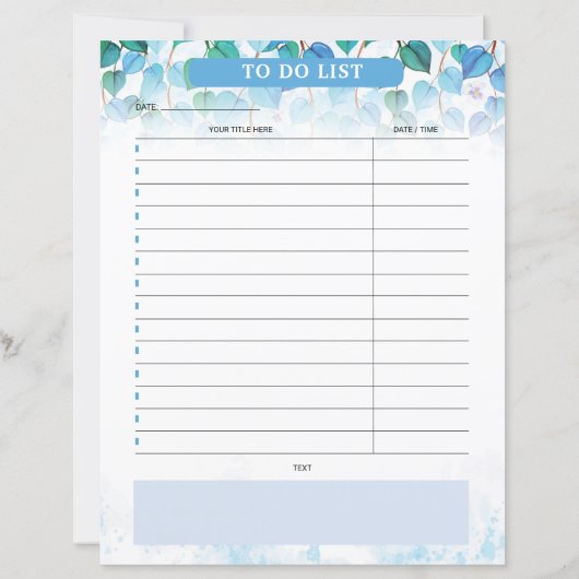 Weekly Planner Template (Achterkant)