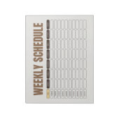 Weekly Schedule Planner Minimal Beige Grid Notitieblok (Linkerzijde)