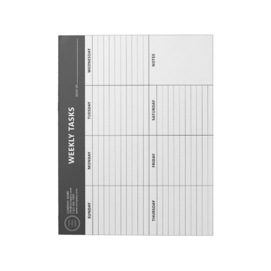 Weekly Task Scheduler Tear-Away Business Planner Notitieblok (Linkerzijde)