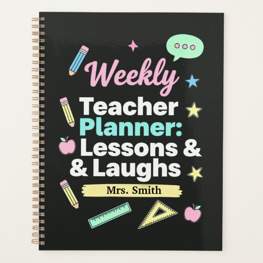 Weekly Teacher Planner: Lessons & Laughs Planner (Voorkant)