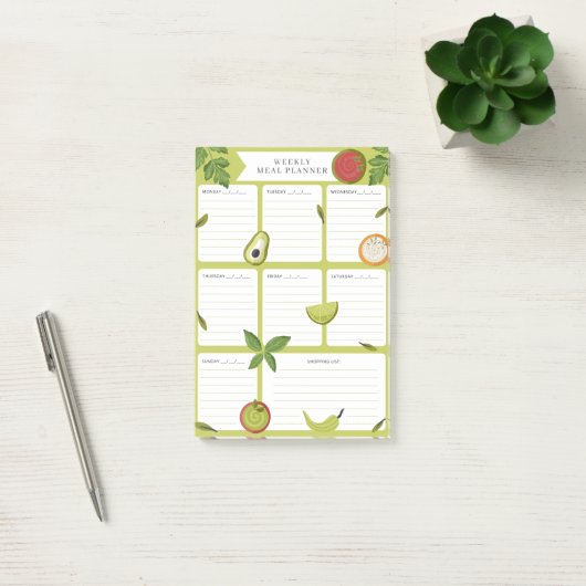 Weekmaaltijd planner food grocery shopping post-it® notes (Kantoor)