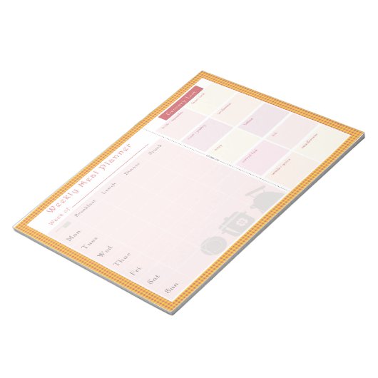 Weekmatige zomerplanner notitieblok (Schuin)