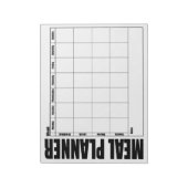 Weekmenu Meaal bord zwart/wit Notitieblok (Linkerzijde)