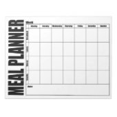 Weekmenu Meaal bord zwart/wit Notitieblok (Voorkant)