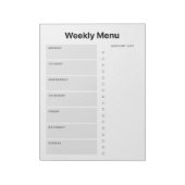 Weekmenuplanner Notitieblok (Linkerzijde)