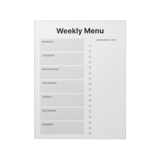 Weekmenuplanner Notitieblok (Linkerzijde)