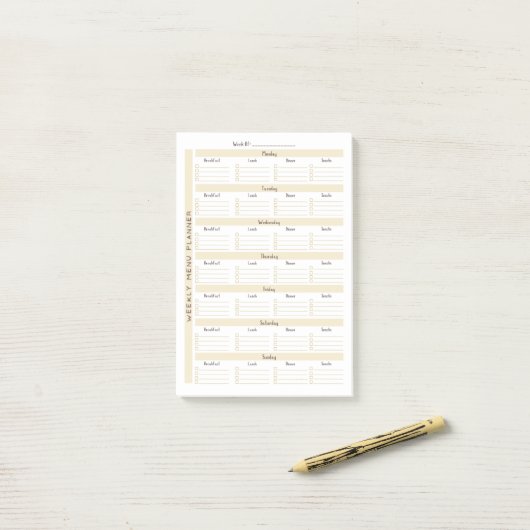 Weekmenuplanner Post-it® Notes (Op bureau)