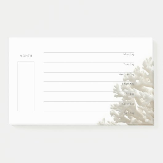 Weekorganisator en Planner - Witte koraal Post-it® Notes (Voorkant)