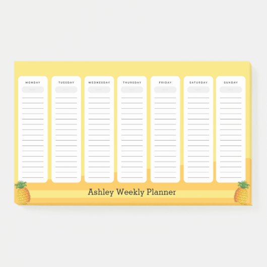 Weekplank anananasstijl post-it® notes (Voorkant)