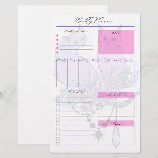 Weekplankvellen pasta's briefpapier (Voorkant / Achterkant)