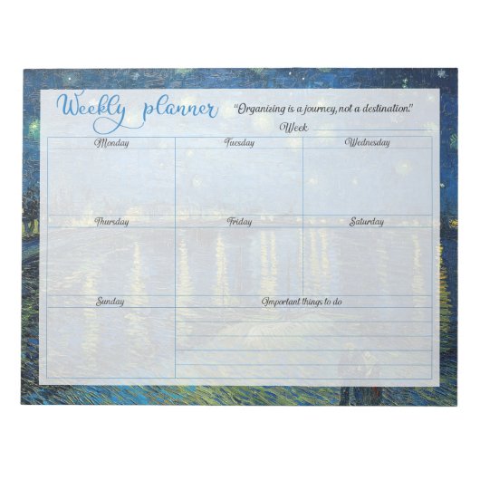 Weekplanner - Achtergrond Van Gogh Notitieblok (Voorkant)