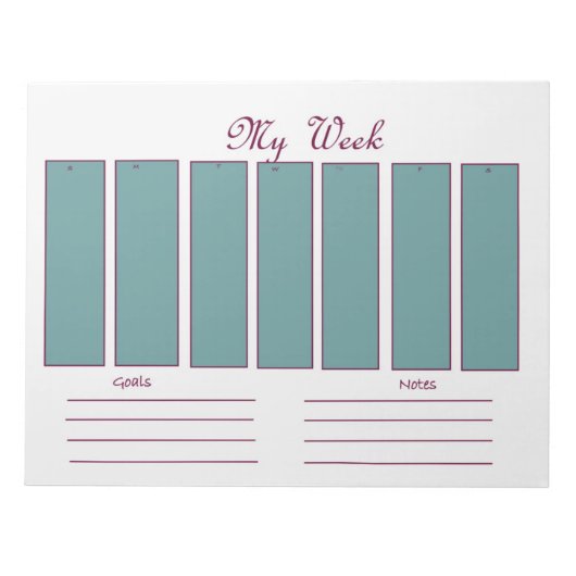 Weekplanner-afscheiding Notitieblok (Voorkant)