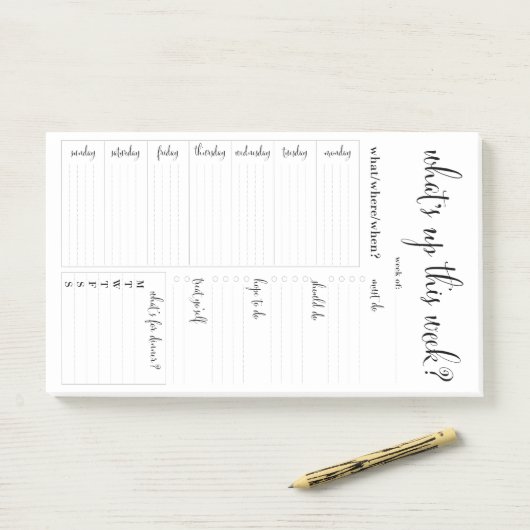 Weekplanner Agenda Post-IT Notities Post-it® Notes (Op bureau)