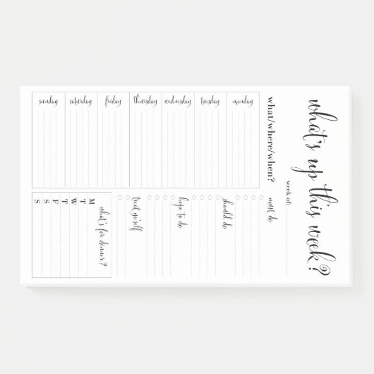 Weekplanner Agenda Post-IT Notities Post-it® Notes (Voorkant)