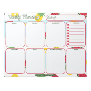 weekplanner ananas watermeloen patroon notitieblok