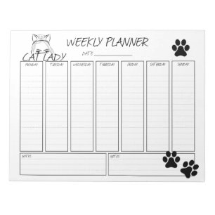 Weekplanner Cat Lady Notitieblok