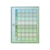 Weekplanner dagelijkse blauwe groene kleur notitie notitieblok (Linkerzijde)