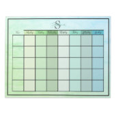 Weekplanner dagelijkse blauwe groene kleur notitie notitieblok (Voorkant)