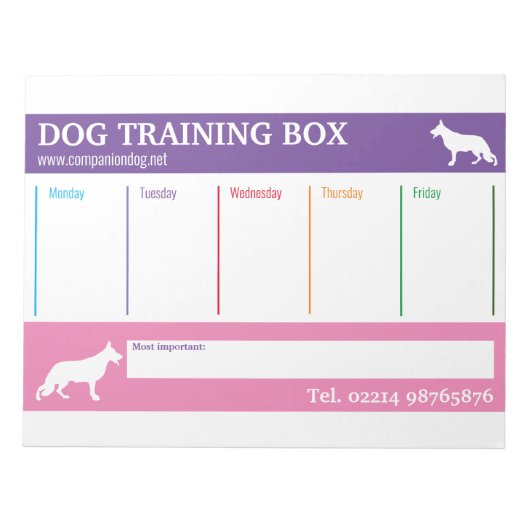 Weekplanner Herder Hond Notitieblok (Voorkant)