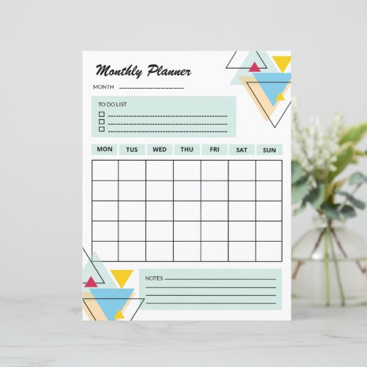 weekplanner | Maandelijkse planner Sjabloon (Staand voorkant)