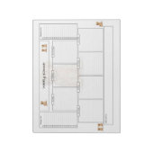 Weekplanner met doelstellingen en boodschappenlijs notitieblok (Linkerzijde)
