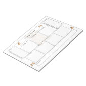Weekplanner met doelstellingen en boodschappenlijs notitieblok (Schuin)
