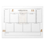 Weekplanner met doelstellingen en boodschappenlijs notitieblok (Voorkant)