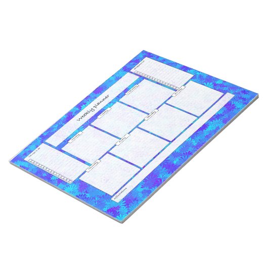 Weekplanner met doelstellingen en boodschappenlijs notitieblok (Schuin)