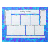 Weekplanner met doelstellingen en boodschappenlijs notitieblok (Voorkant)