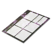 Weekplanner met sombere paarse bloem notitieblok (Schuin)