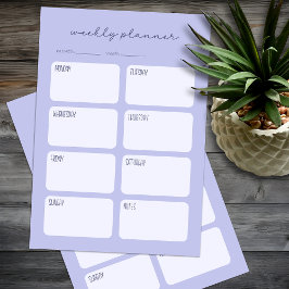 Weekplanner minimaal blauw notitieblok