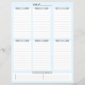 weekplanner | Niet-gedateerde takenlijst (blauw) Flyer (Achterkant)