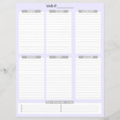 weekplanner | Niet-gedateerde takenlijst (lavendel Flyer (Voorkant)