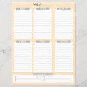 weekplanner | Niet-gedateerde takenlijst (Oranje) Flyer (Achterkant)