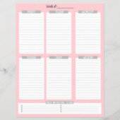 weekplanner | Niet-gedateerde takenlijst (rood) Flyer (Achterkant)