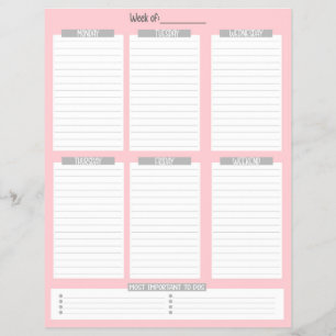 weekplanner Niet-gedateerde takenlijst (rood) Flyer