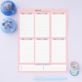 weekplanner | Niet-gedateerde takenlijst (rood) Flyer (Enkel)